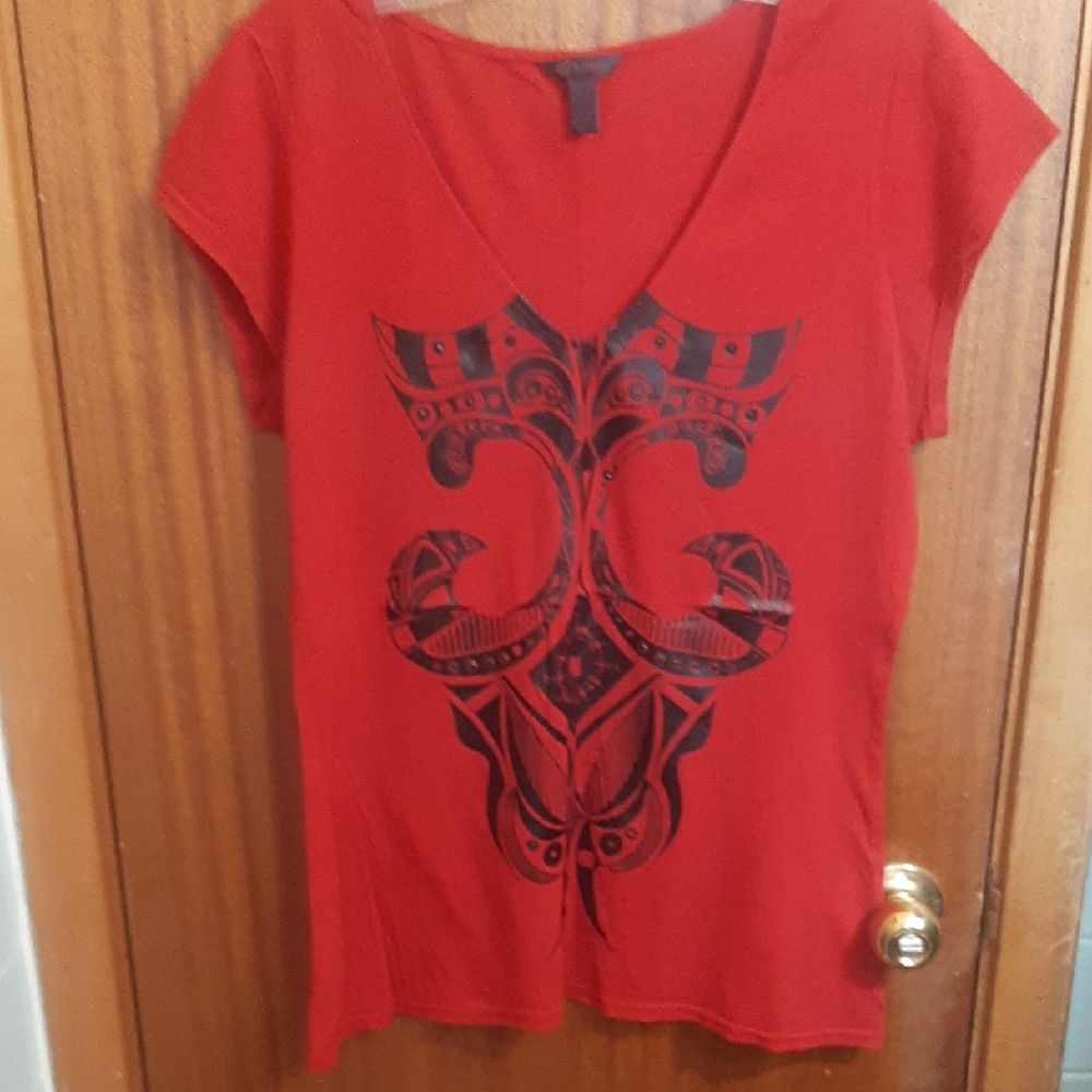 Red Graphic Women's Top